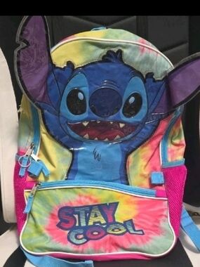 Stitch "Stay Cool" Tie-Dye Backpack - Bright Multicolor